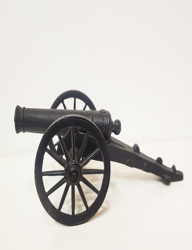 Item #38868 Vintage Cast Iron Toy Cannon. Cast Iron Toys.