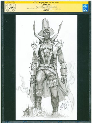 Item #39383 Gunslinger Spawn Signed Gray Wash Sketch by InHYuk Lee CGC Signature Series. InHyuk Lee