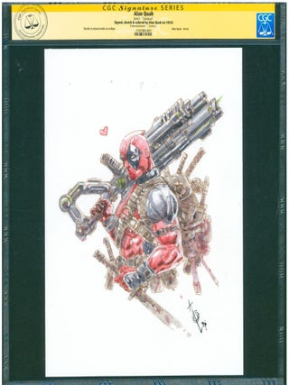 Item #39384 Deadpool Signed Color Sketch by Alan Quah CGC Signature Series. Alan Quah