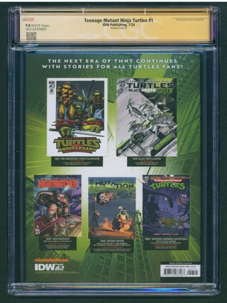 Teenage Mutant Ninja Turtles #1 Partial Blank Variant CGC Signature Series 9.8 Signed and with Sketches by Kevin Eastman, Ben Bishop, Luis Antonio Delgado, Esau Escorza, Isaac Escorza, and Tom Waltz.