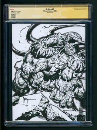 X-Men #1 Blank Variant CGC Signature Series 9.8 Signed and with Full Size Wraparound Sketch of Wolverine and Venom by Mico Suayan.
