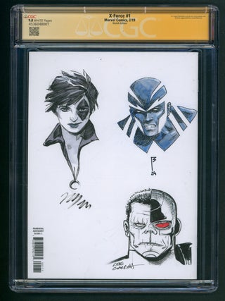 X-Force #1 Blank Variant CGC Signature Series 9.8 Signed and with Sketches by Alvaro Martinez Bueno, Federico Vicentini, Stefano Caselli, etc.
