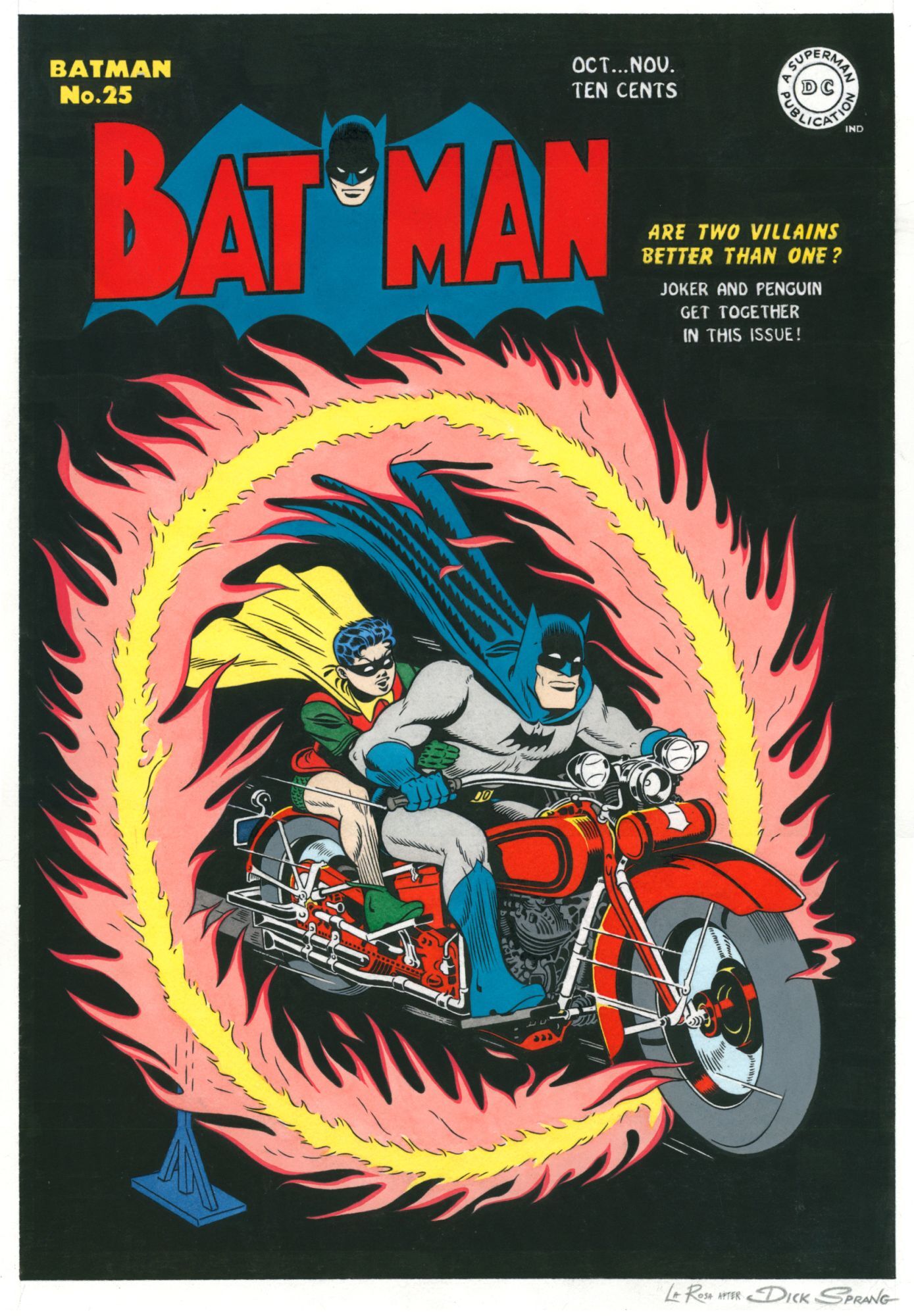 Batman Rosa Angelo La Rosa Batman No. 25 Dick Sprang Original Cover Art Recreation ...