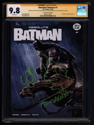 Item #41205 Absolute Batman #1 La Mole Store Edition CGC 9.8 Signed by Scott Snyder and Signed...