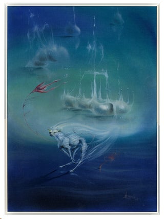 Item #41223 Fuga da un'estetica olio su tela. (Escape from an Aesthetic Original Oil on Canvas.)....