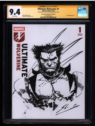 Item #41333 Ultimate Wolverine #1 Second Prinintg Sketch Edition CGC 9.4 Signed and with a Sketch...
