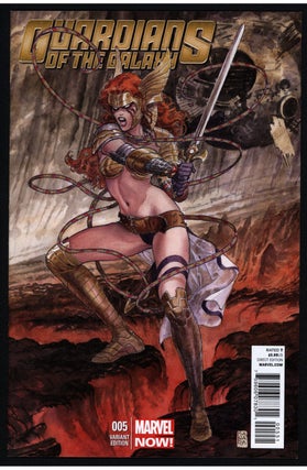 Item #41367 Guardians of the Galaxy #5 Milo Manara Variant Cover. Brian Michael Bendis, Steve...