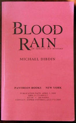 Item #5714 Blood Rain. Michael Dibdin