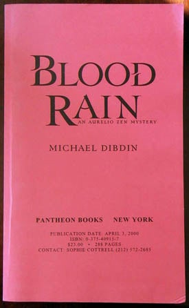 Item #5714 Blood Rain. Michael Dibdin.